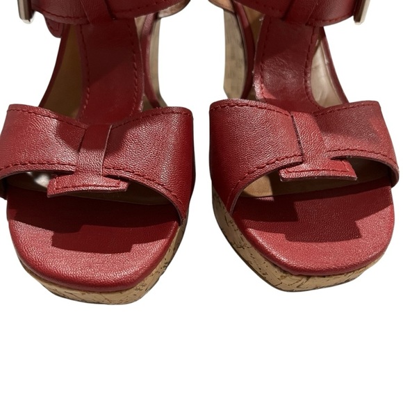 Naturalizer Women’s 7 Red Chester Vegan Platform Y2k Retro 90’s Wedge Sandal - Picture 3 of 9